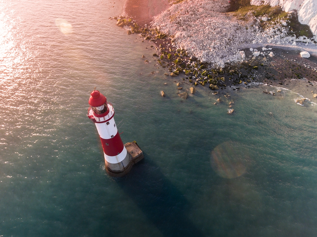Lighthouse in the sea
