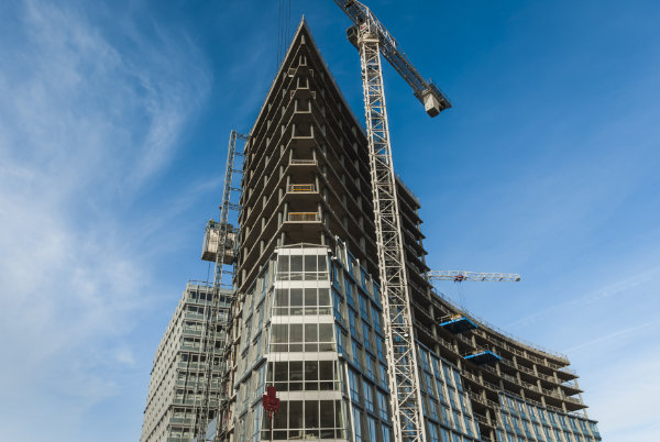 High rise building in mid construction