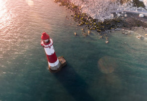 Lighthouse in the sea