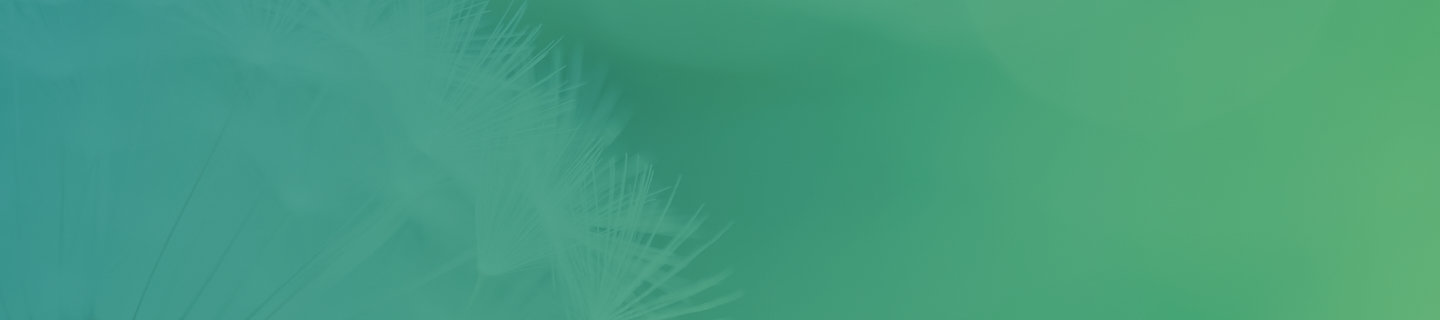 Green banner with dandelion