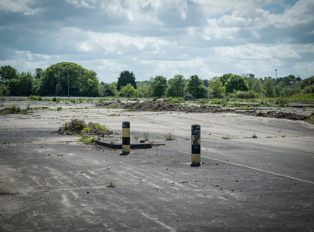 brownfield site, old abandoned factory site