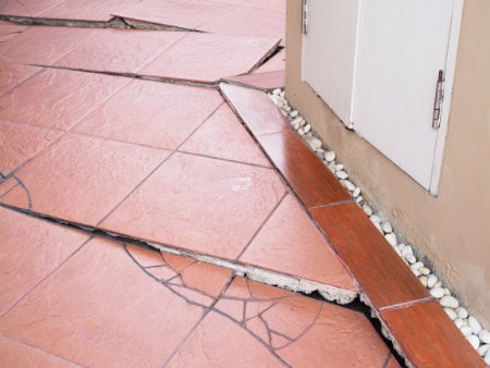 Subsidence Cracked Tiles