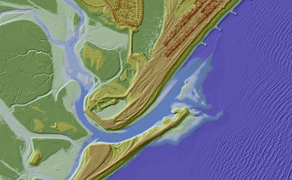 Image of EA LiDAR height data showing a coastal region