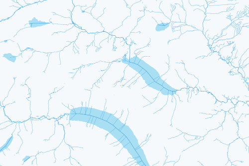 Sample image of OS Mastermap Water Network Layer in rural area
